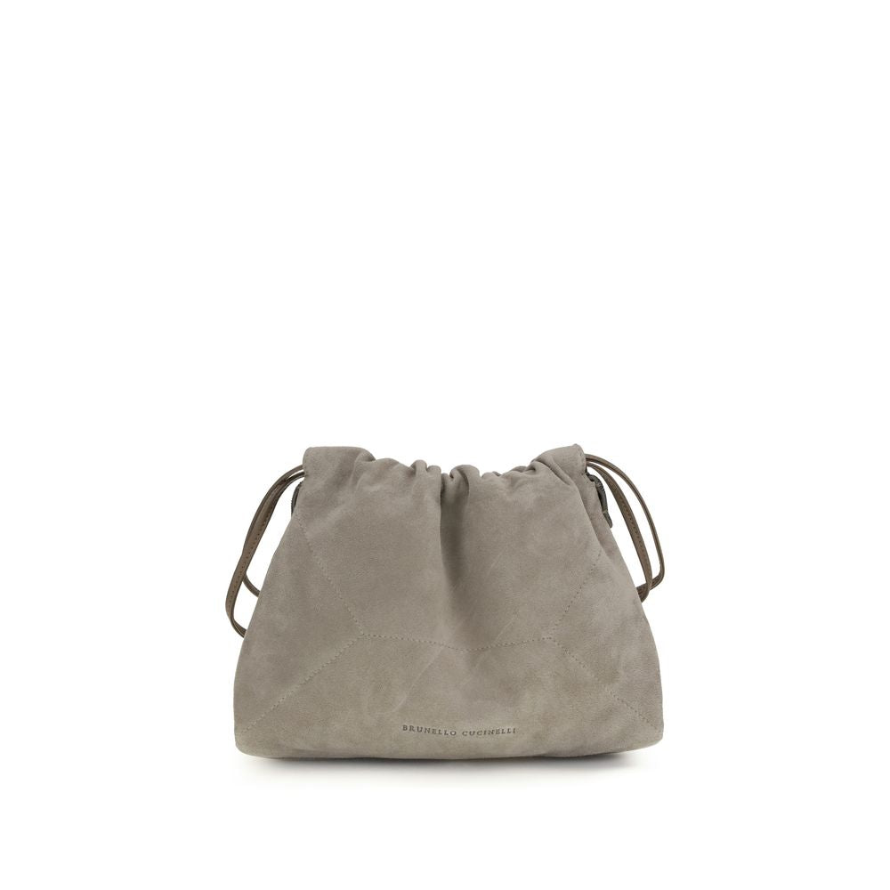 Brunello Cucinelli Graue Kalbsleder Bos Taurus Clutch Bag-1