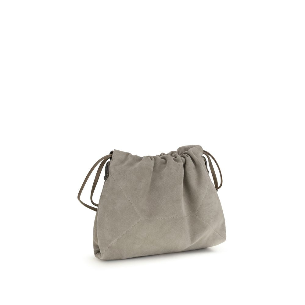 Brunello Cucinelli Graue Kalbsleder Bos Taurus Clutch Bag-3