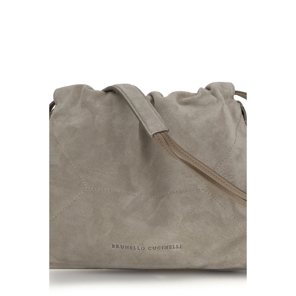 Brunello Cucinelli Graue Kalbsleder Bos Taurus Clutch Bag-4