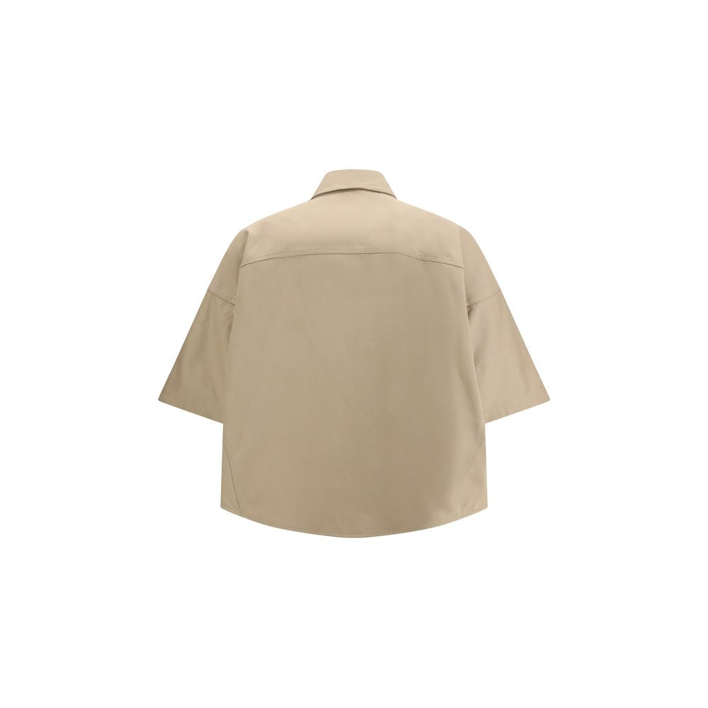 Brunello Cucinelli Beige Baumwoll-Shirt mit kurzen Ärmeln-2