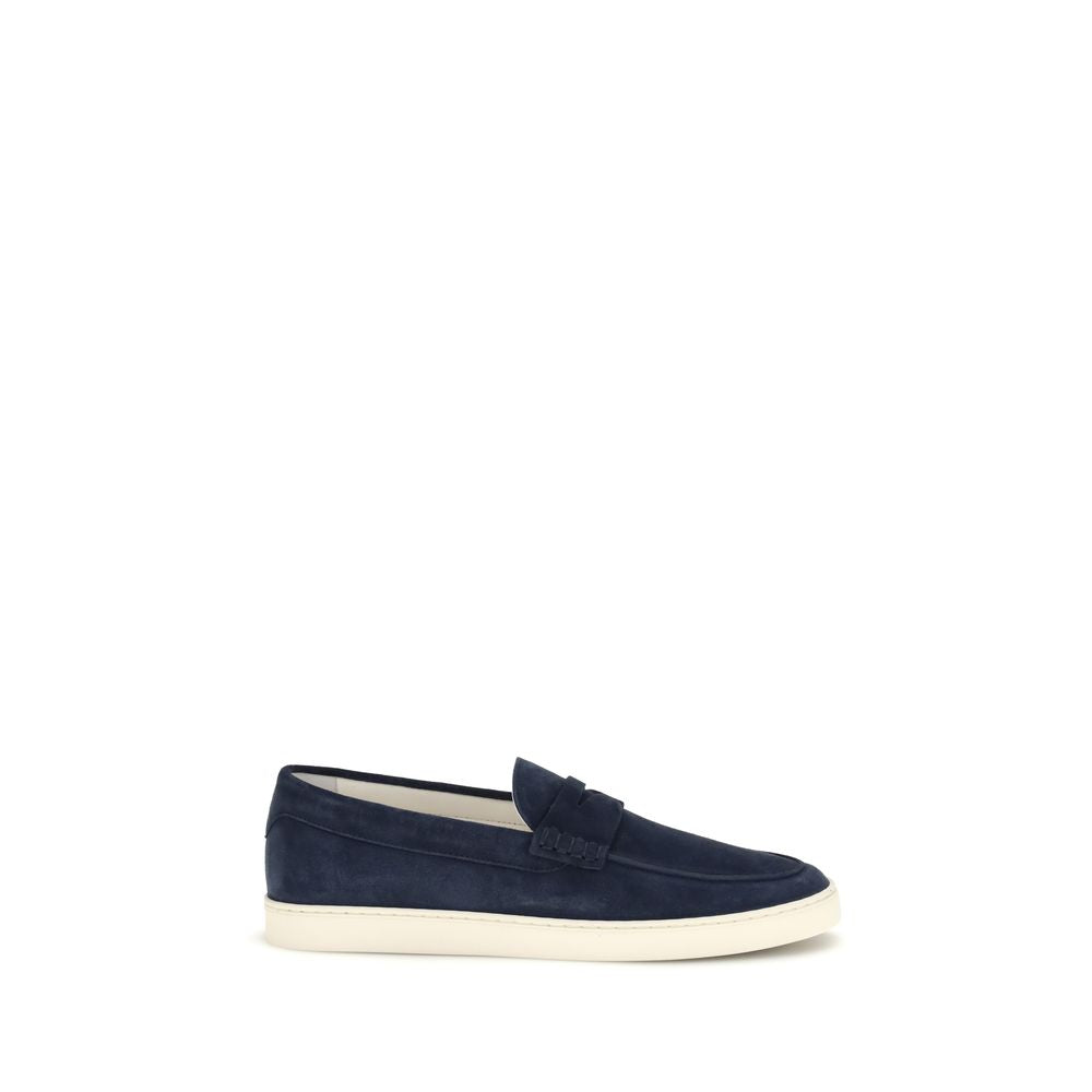 Brunello Cucinelli Blaue Kalbsleder Bos Taurus Slipper-Loafer-1