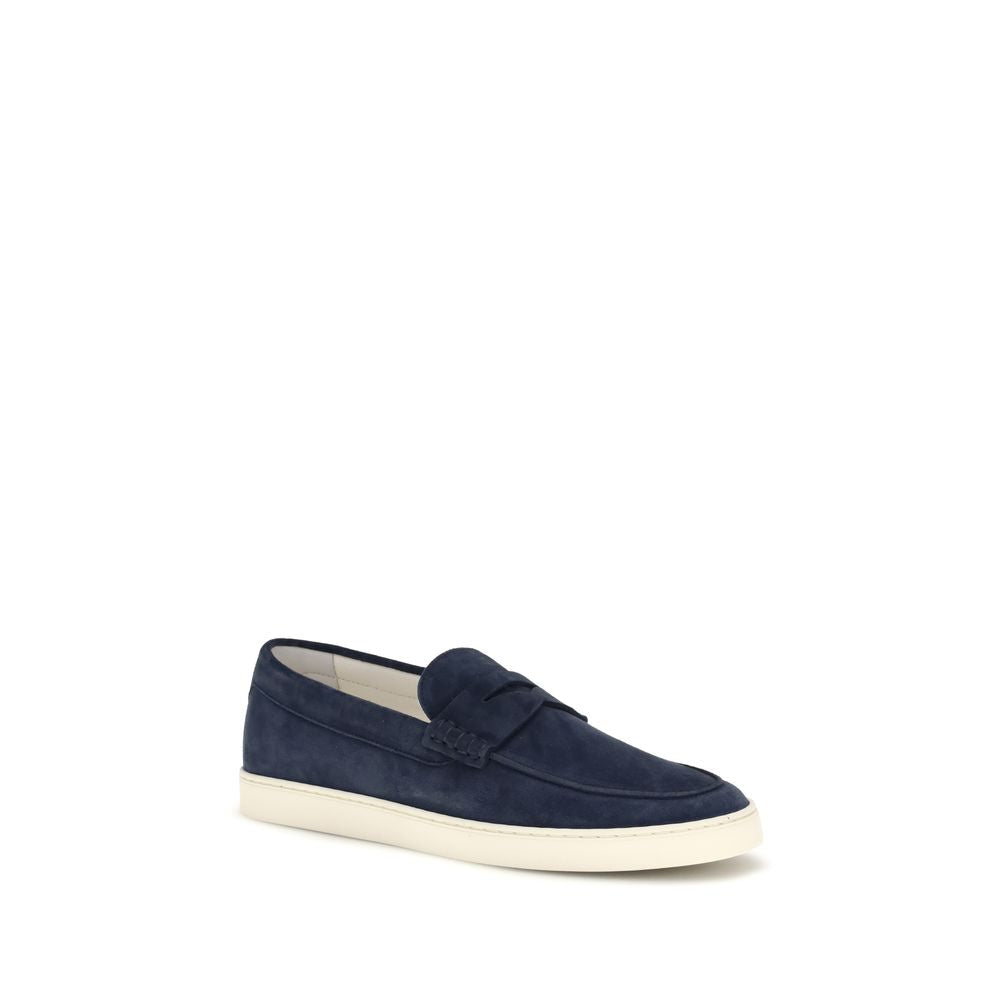 Brunello Cucinelli Blaue Kalbsleder Bos Taurus Slipper-Loafer-2