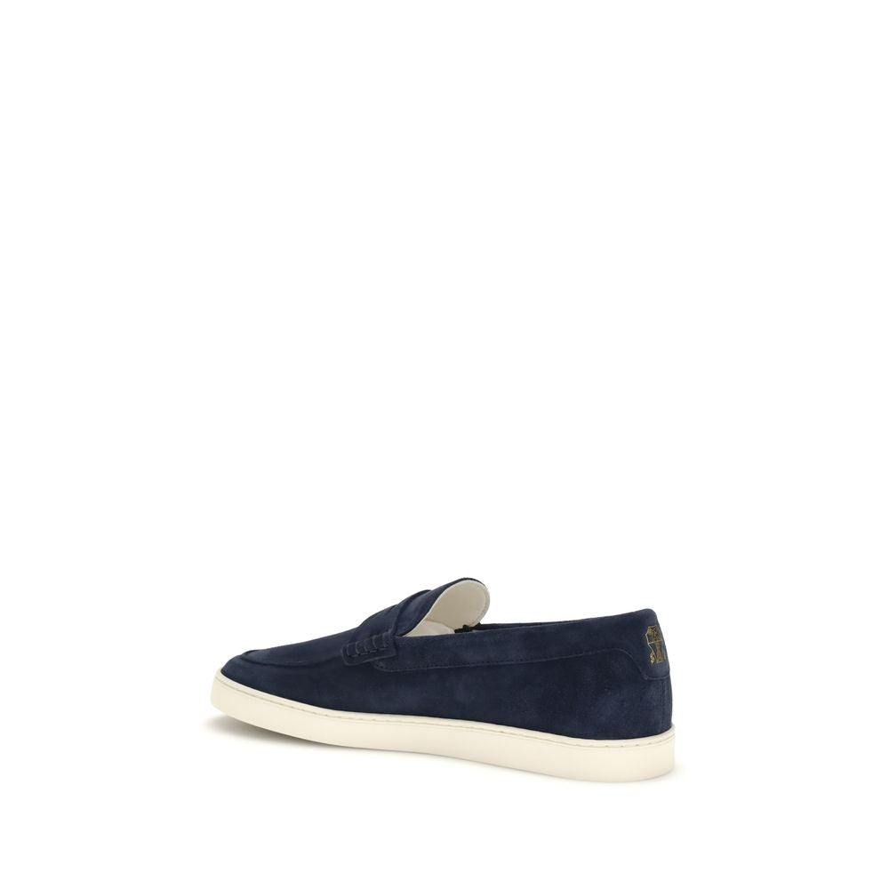 Brunello Cucinelli Blaue Kalbsleder Bos Taurus Slipper-Loafer-3