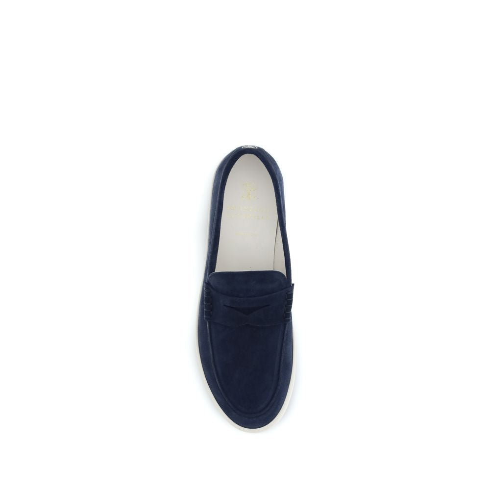 Brunello Cucinelli Blaue Kalbsleder Bos Taurus Slipper-Loafer-4