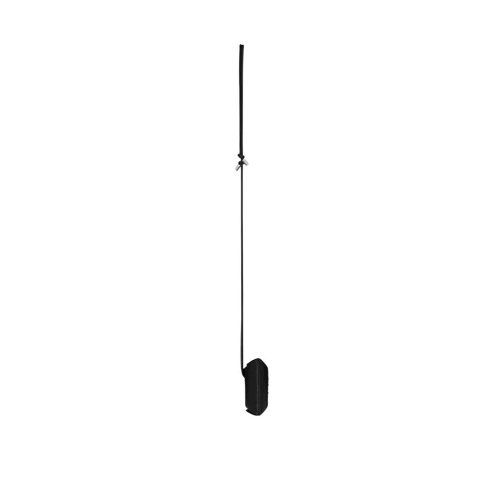 Saint Laurent Black Airpod Holder in Calfskin Leather-3