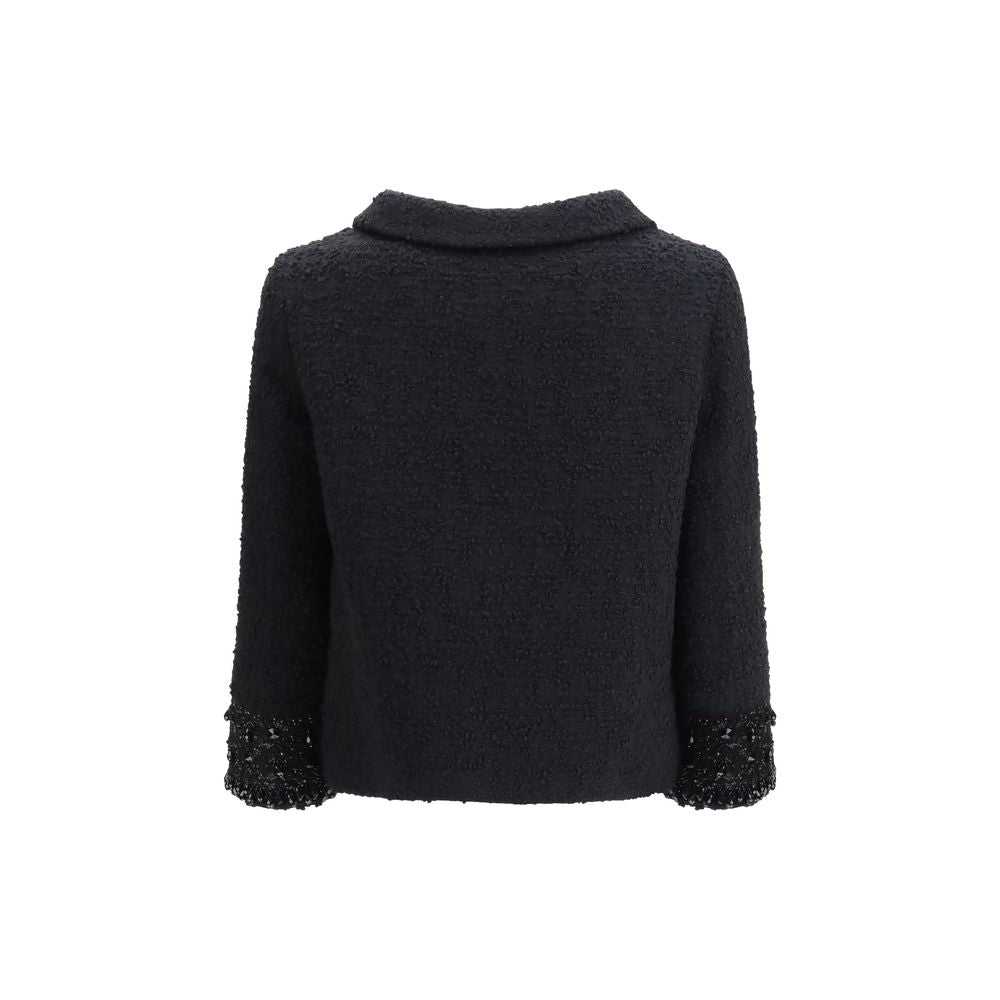 Valentino Black Wool Fleece Coat-2