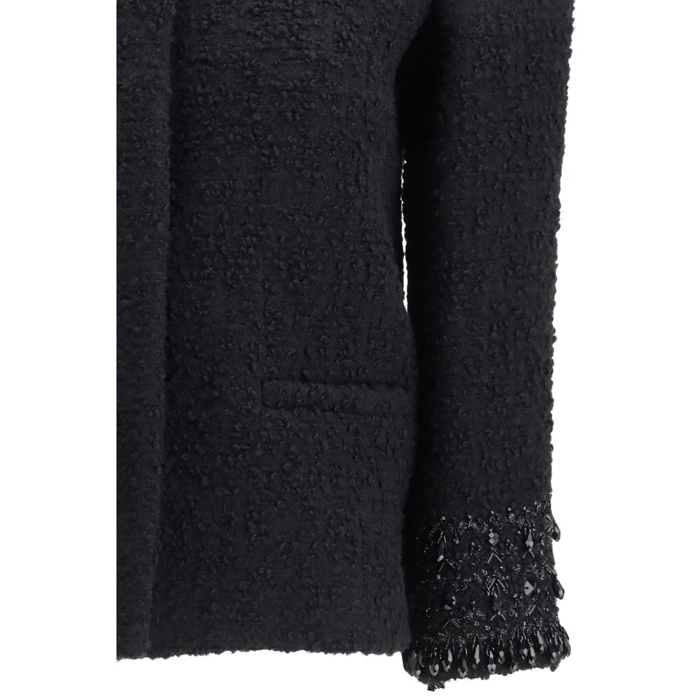 Valentino Black Wool Fleece Coat-3