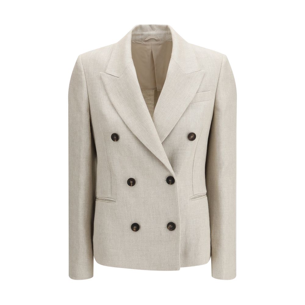 Brunello Cucinelli Beige Leinenblazer-1