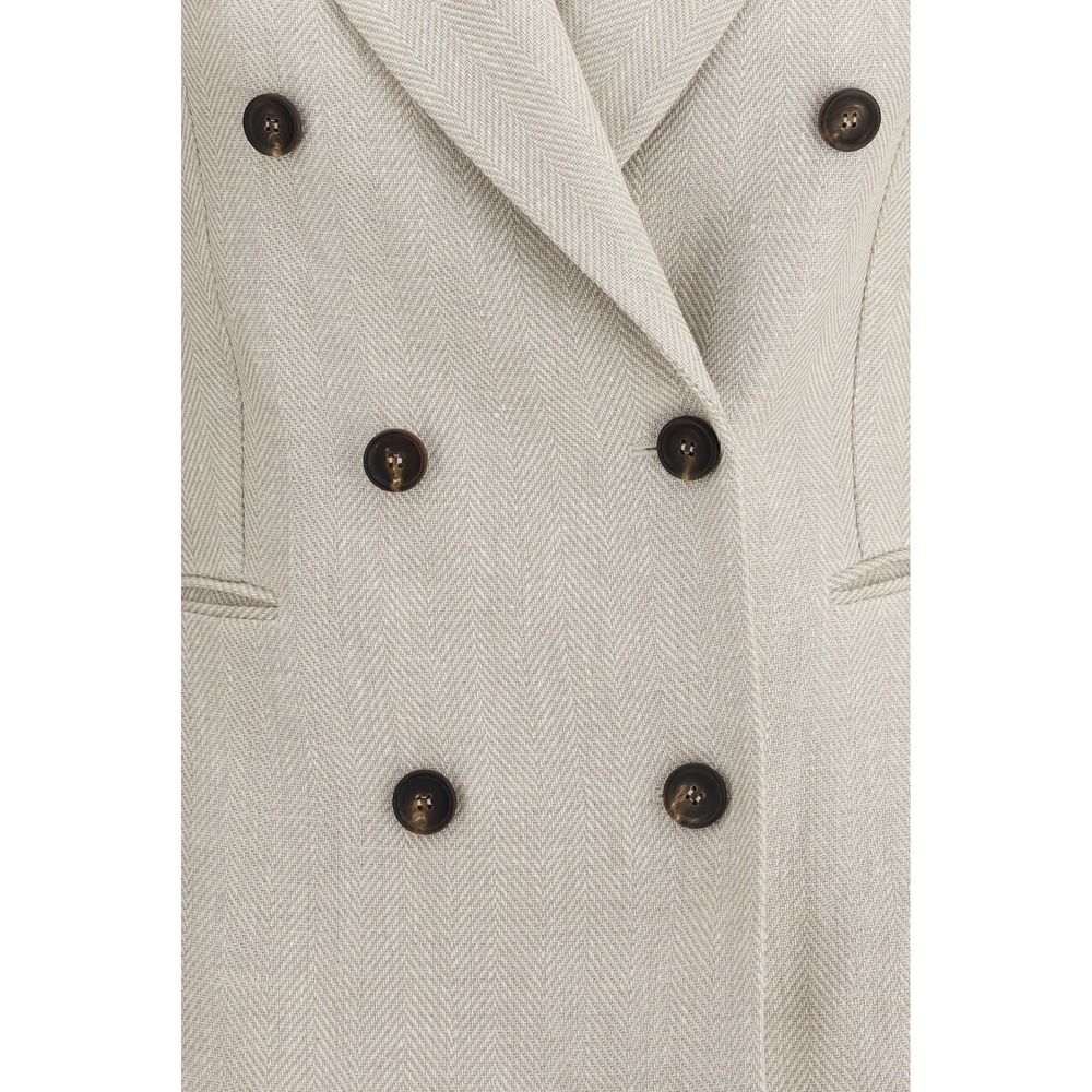 Brunello Cucinelli Beige Leinenblazer-3