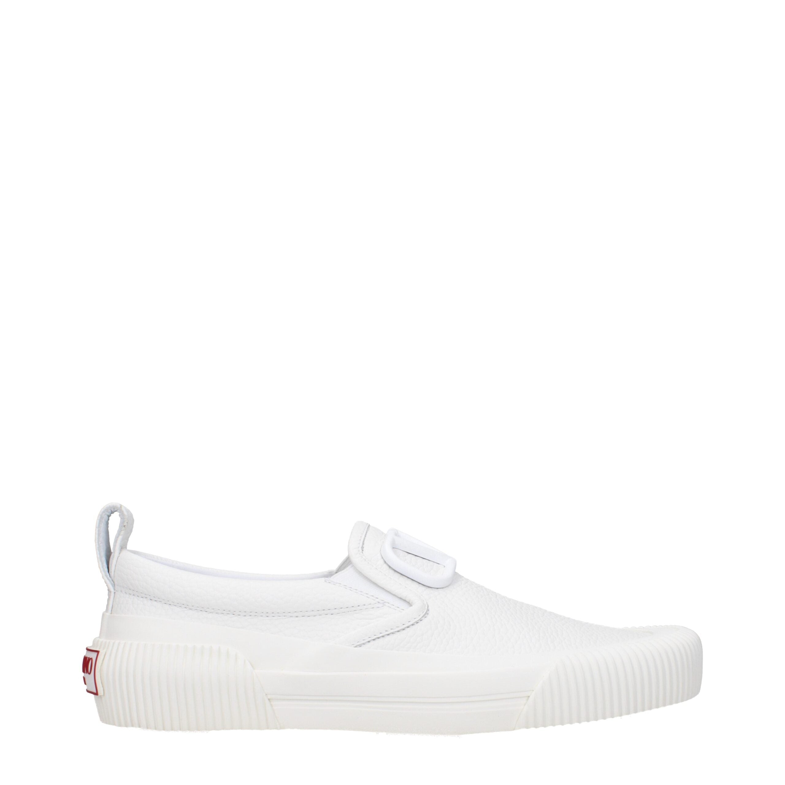 Valentino Garavani White Slip-On Leather Loafers-1