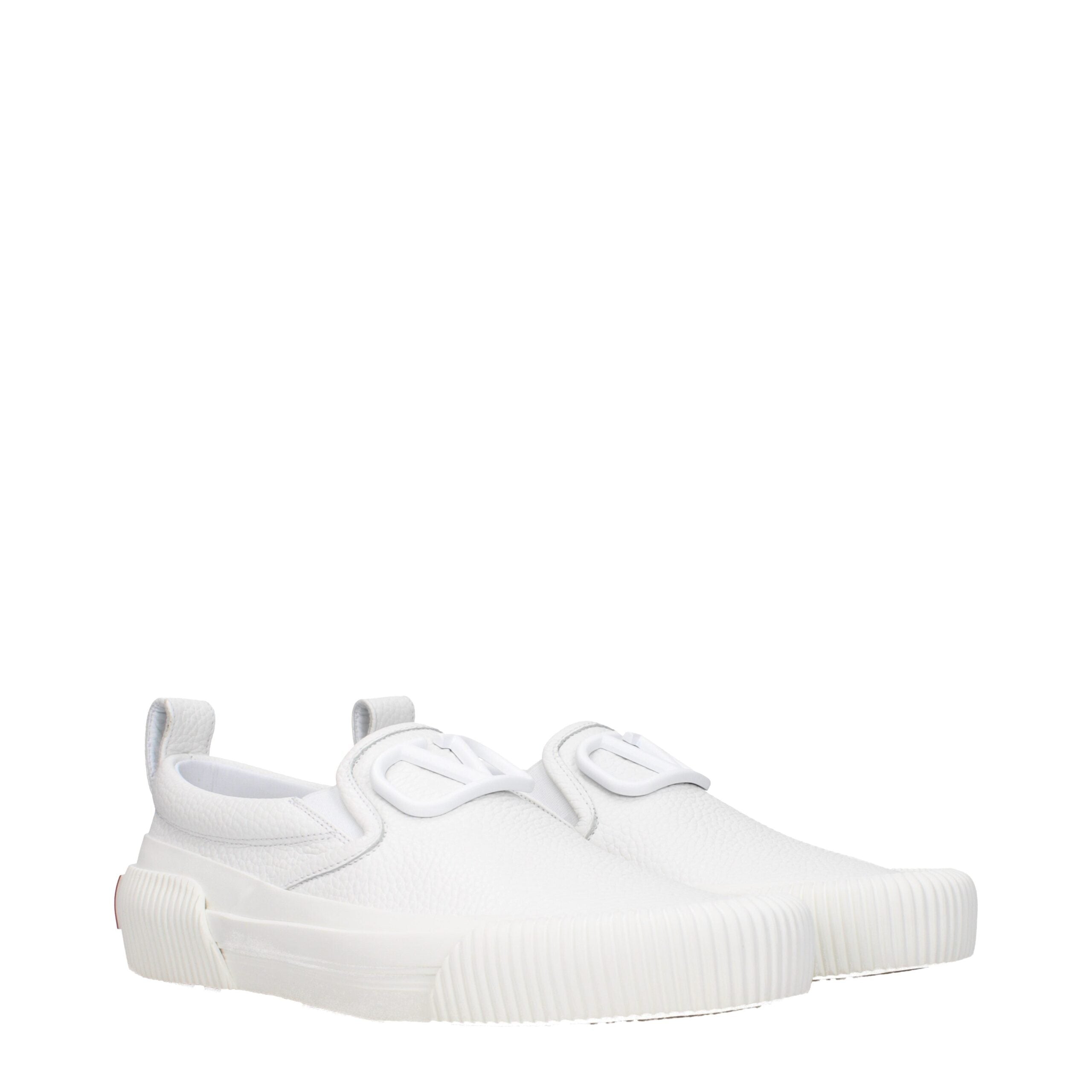 Valentino Garavani White Slip-On Leather Loafers-2