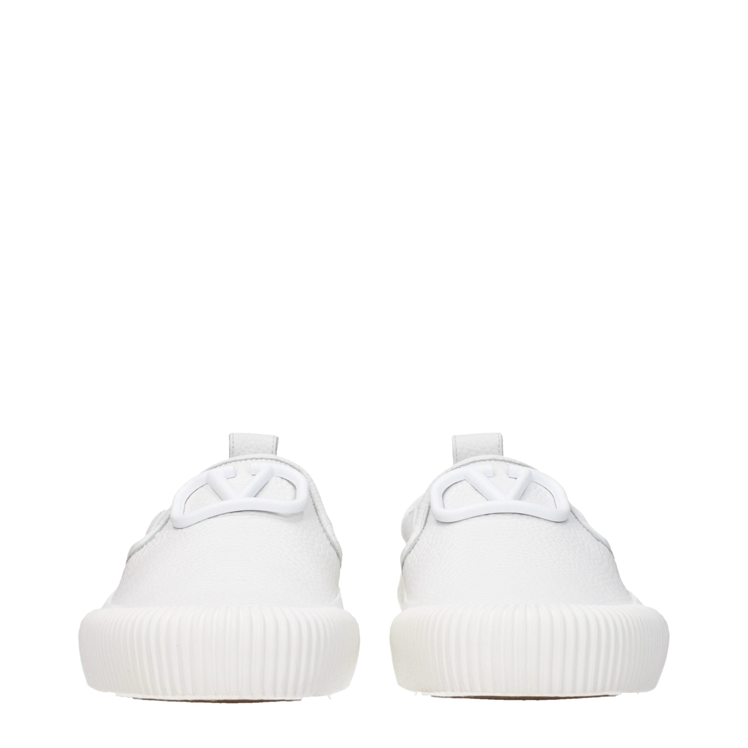 Valentino Garavani White Slip-On Leather Loafers-3