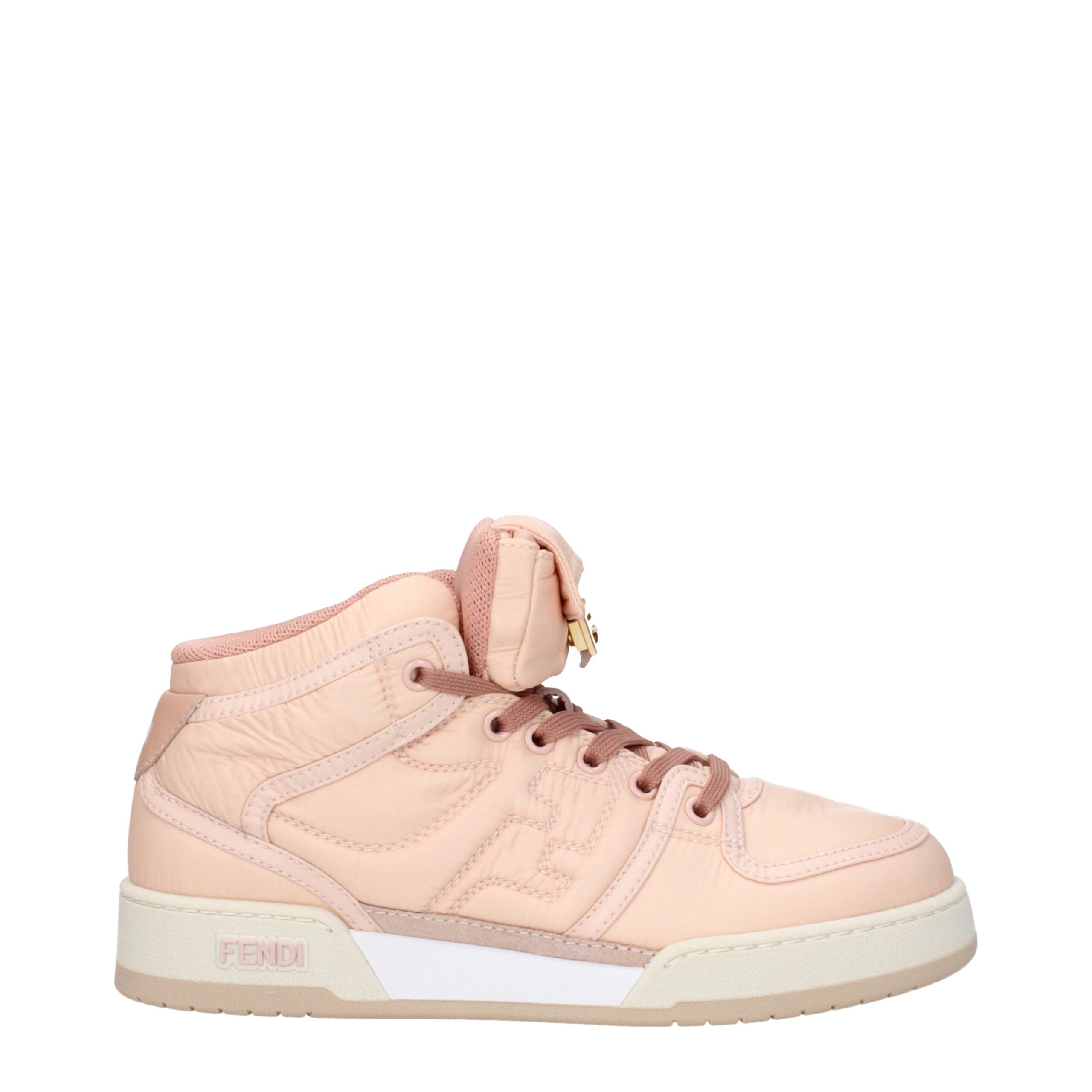 Fendi Pink Nylon High Top Sneakers-1