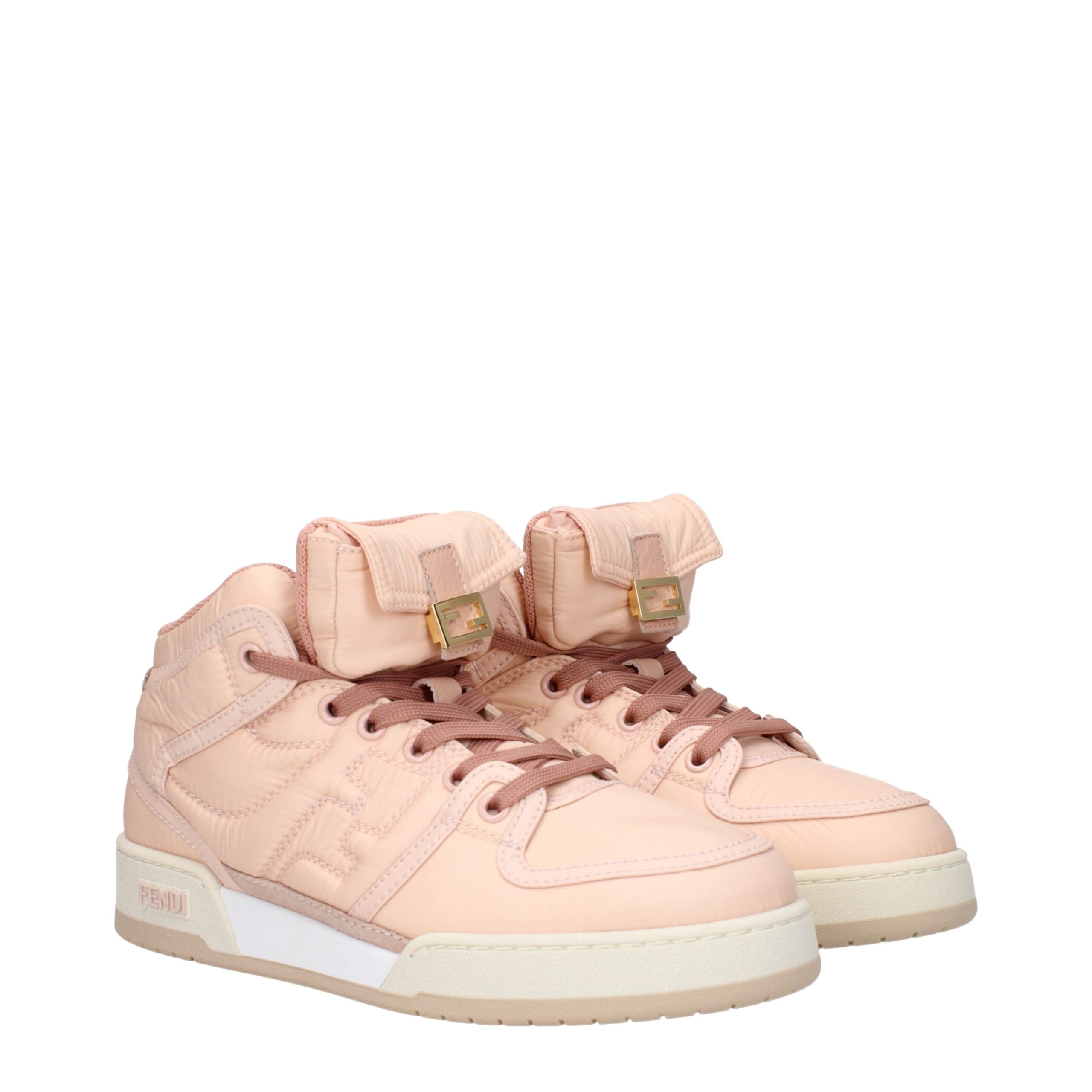 Fendi Pink Nylon High Top Sneakers-2