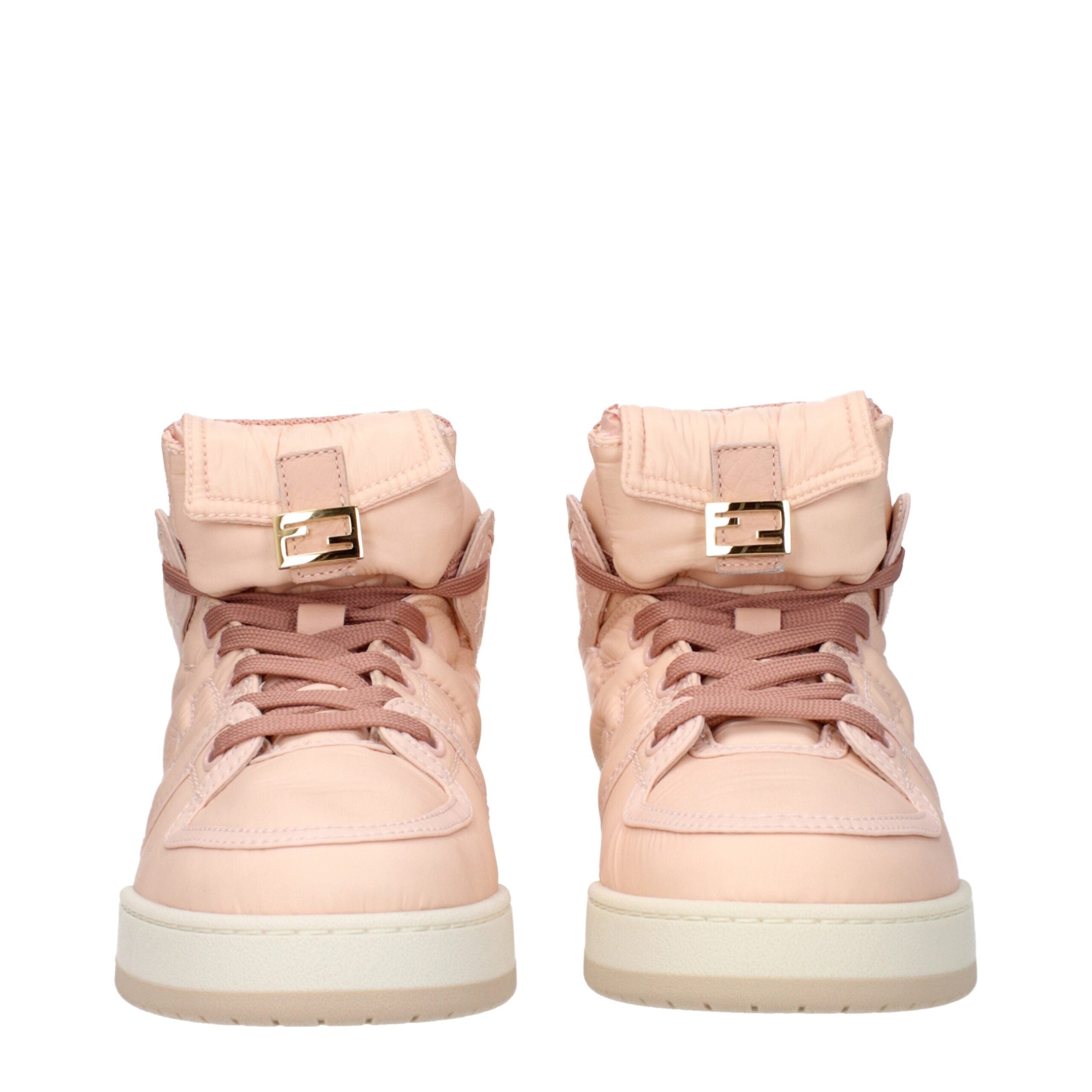 Fendi Pink Nylon High Top Sneakers-3