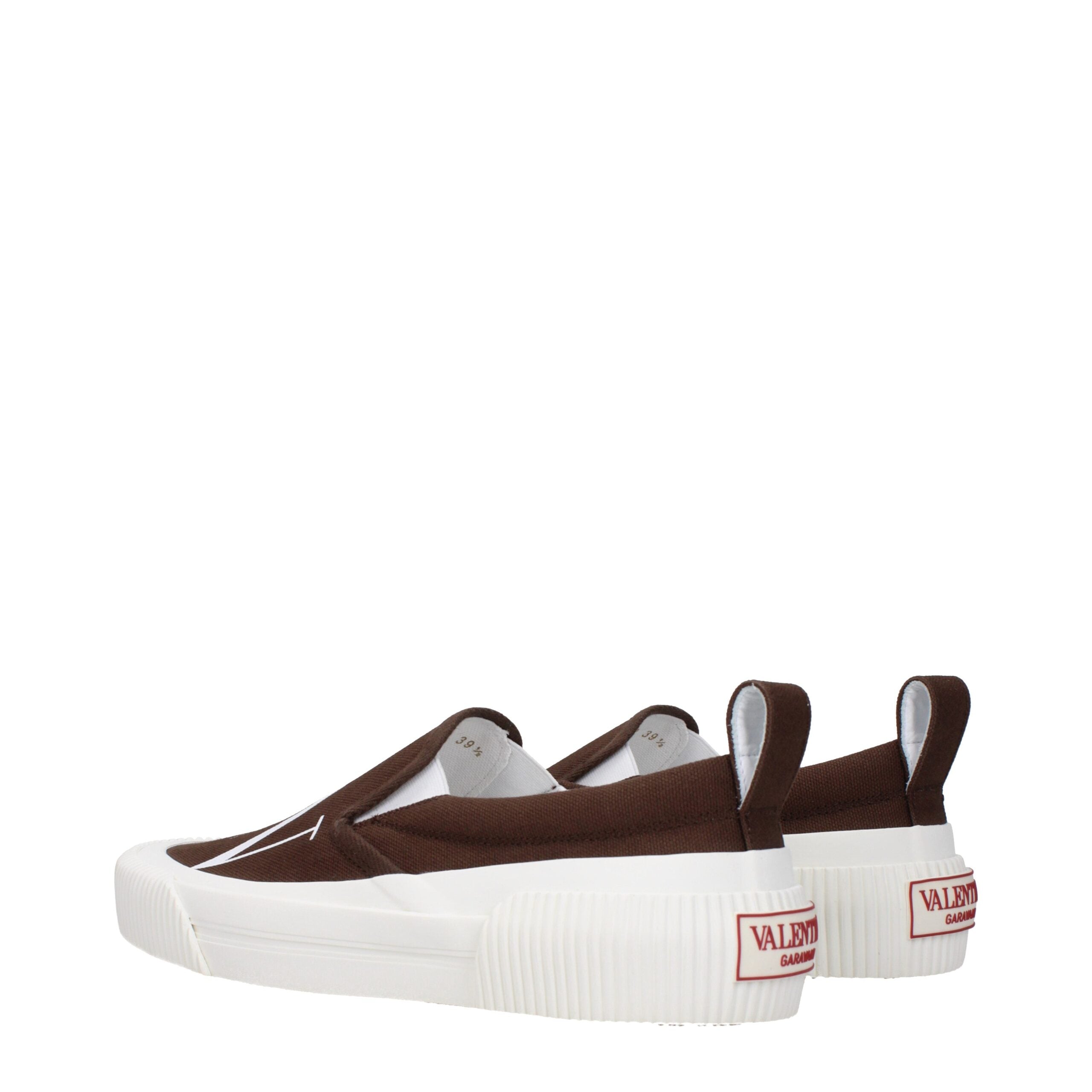 Valentino Garavani Brown Fabric Slip-On Loafers-4