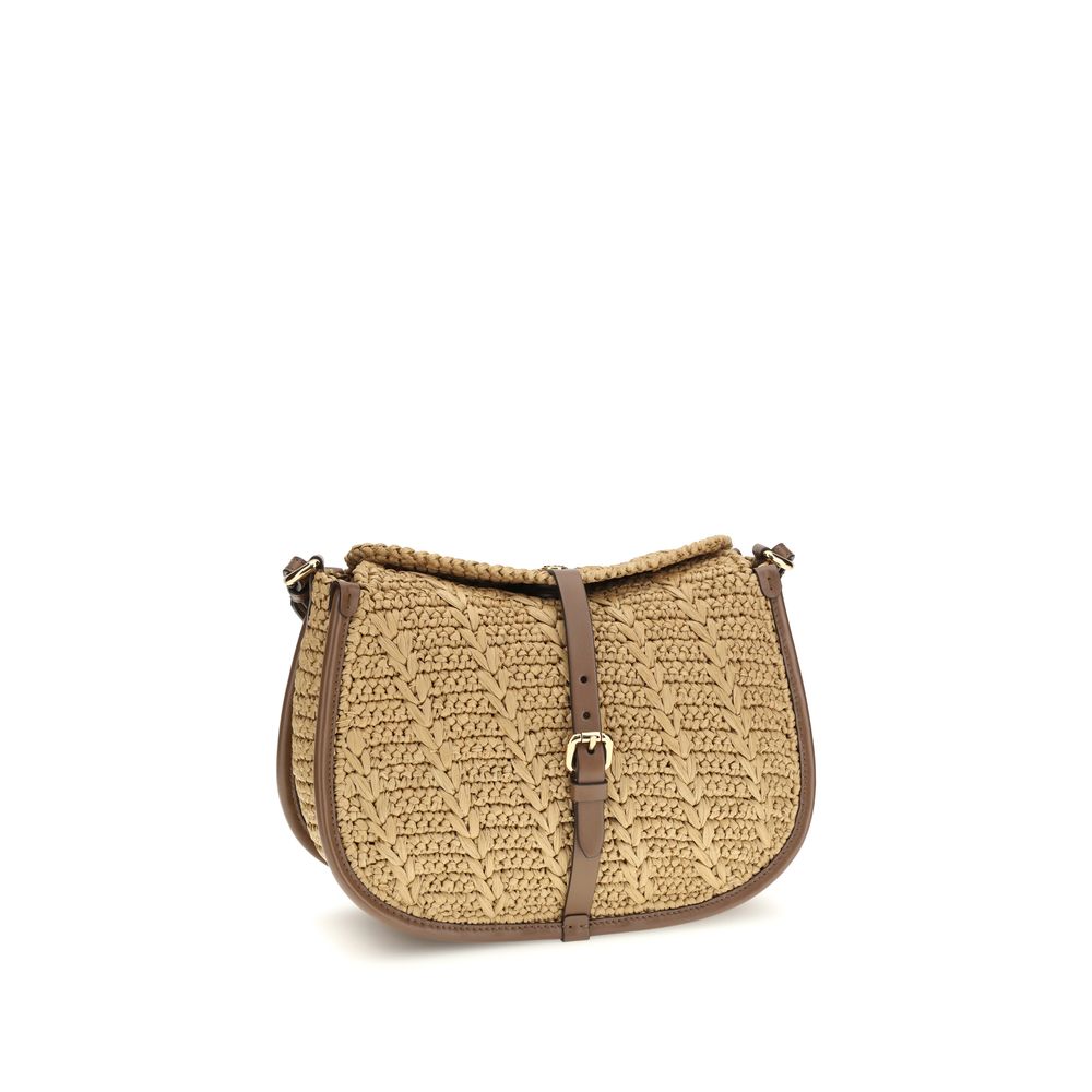 Etro Beige Raffia Schultertasche-2