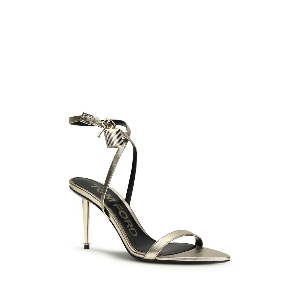 Tom Ford Sandale mit Stiletto-Absatz aus Kalbsleder Bos Taurus in Gold-2