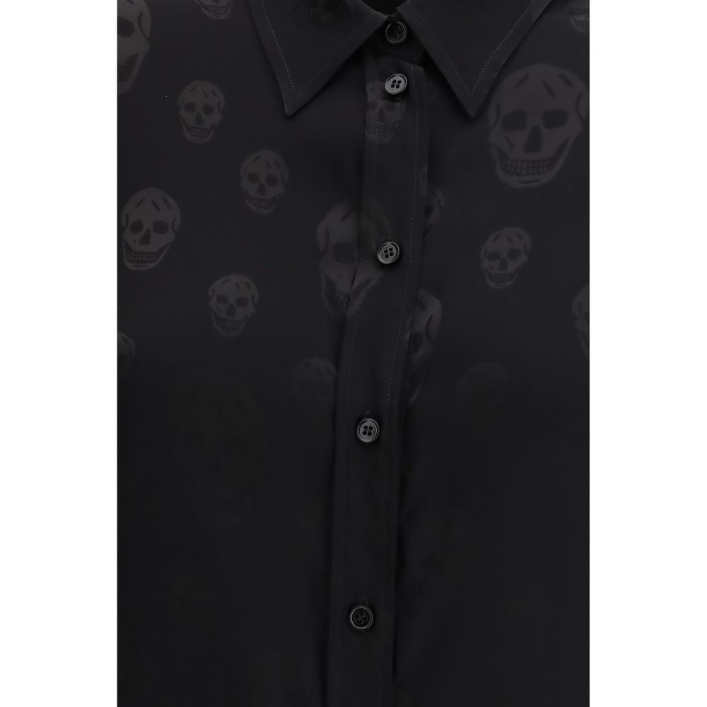 Alexander McQueen Black Viscose Pattern Shirt-3