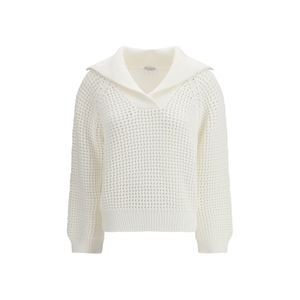 Brunello Cucinelli White Cotton Sweatshirt-1