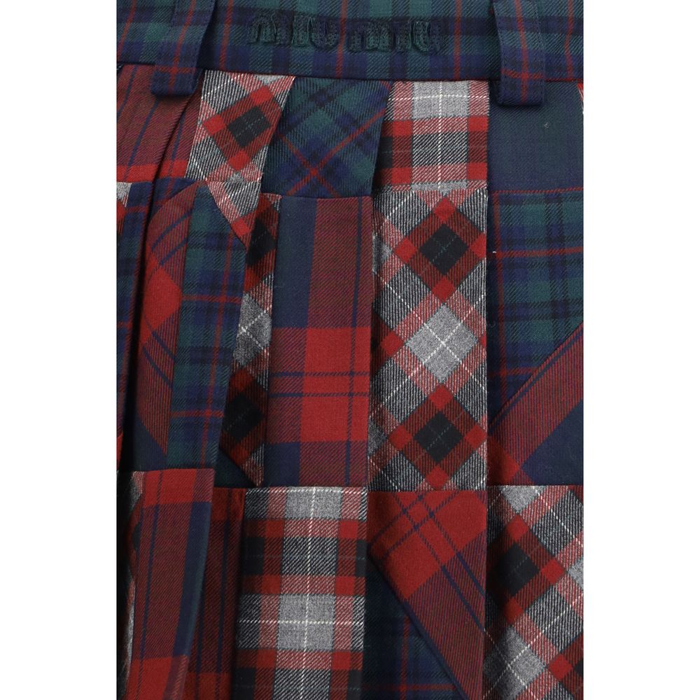 Miu Miu multicoloured fleece wool mini skirt-3