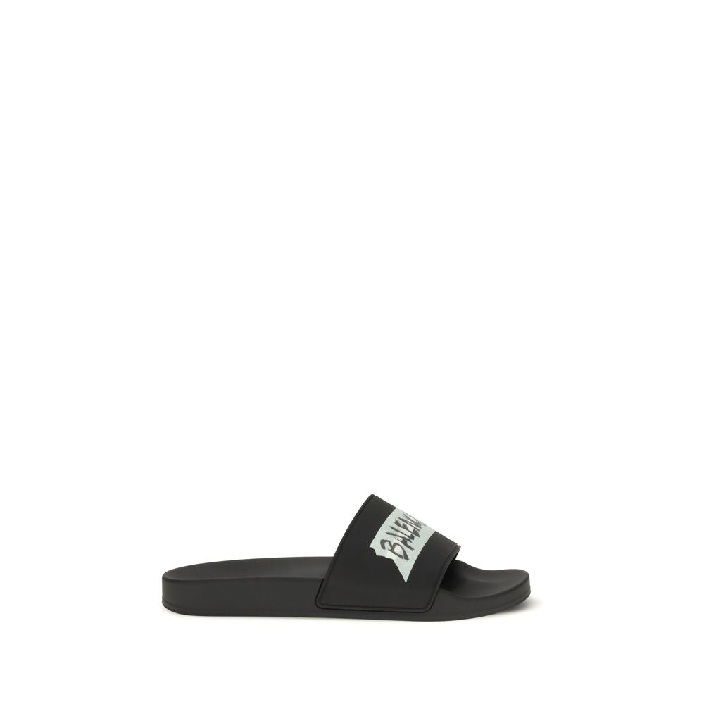 Balenciaga Schwarze Gummisandalen-1