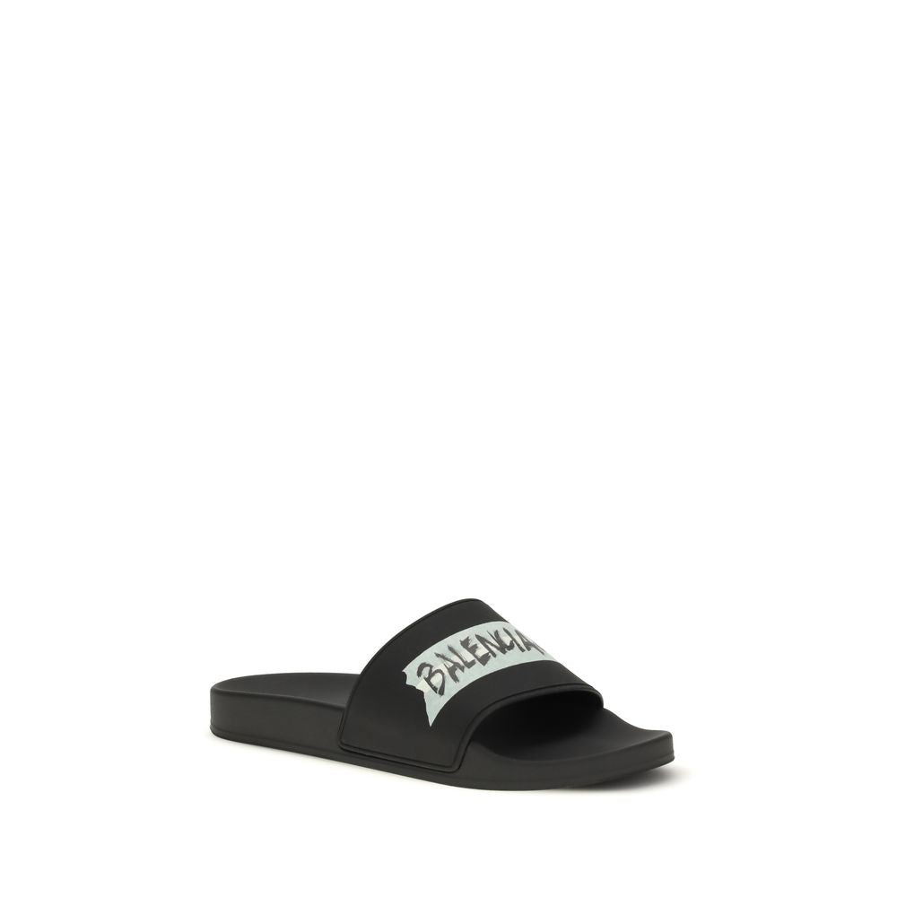 Balenciaga Schwarze Gummisandalen-2