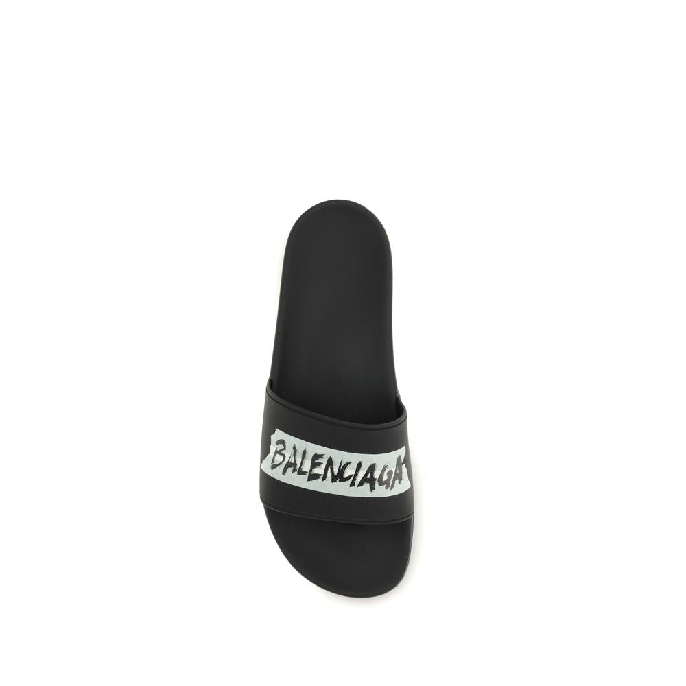 Balenciaga Schwarze Gummisandalen-4