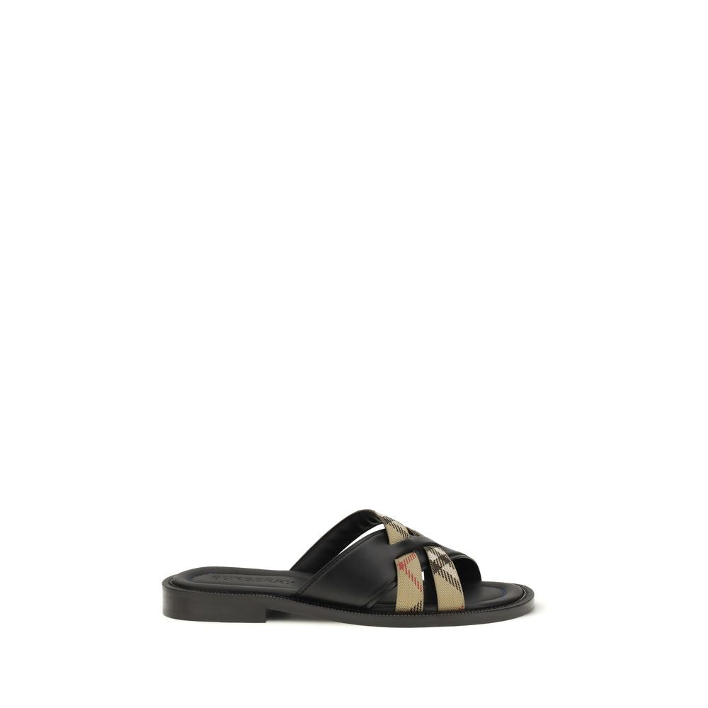 Burberry Black Bos Taurus Calfskin Sandals-1