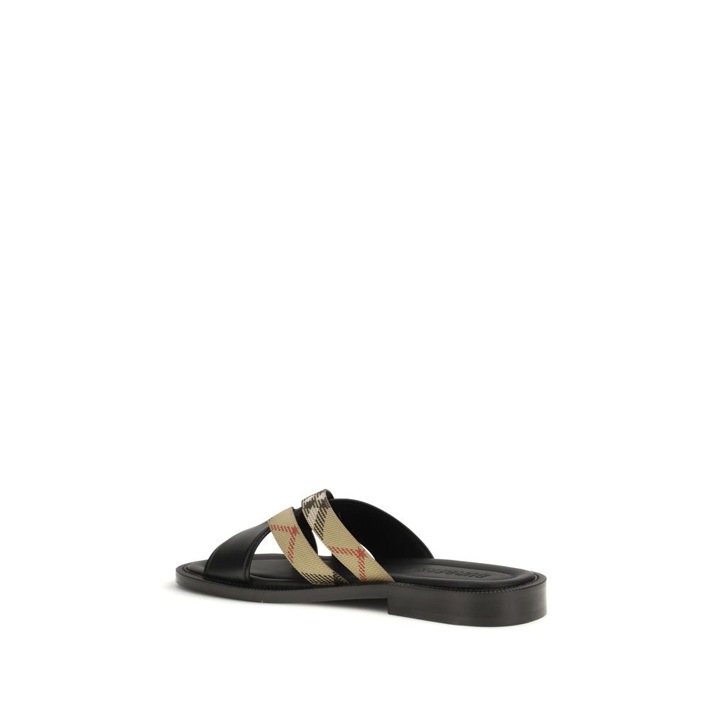 Burberry Black Bos Taurus Calfskin Sandals-3