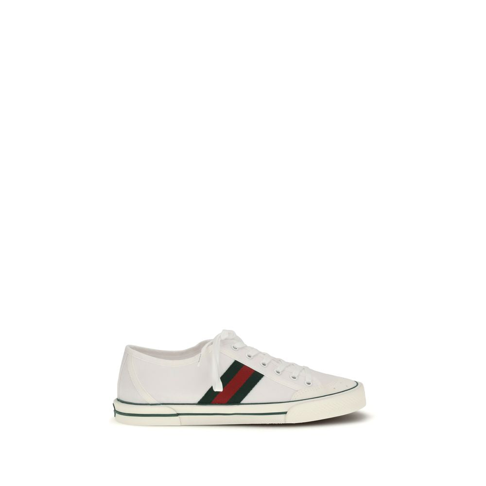 Gucci white low-top sneakers in cotton-1
