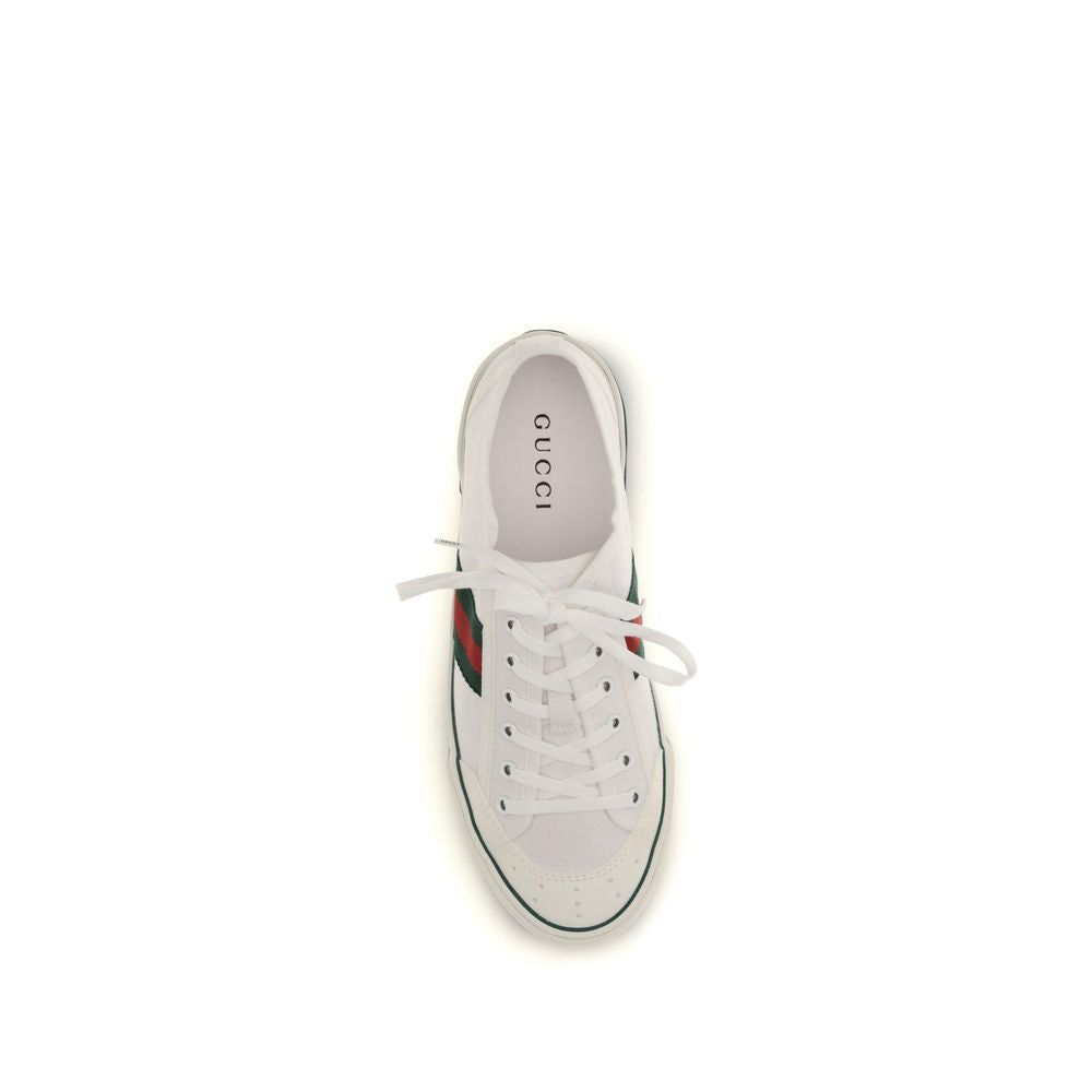 Gucci white low-top sneakers in cotton-4