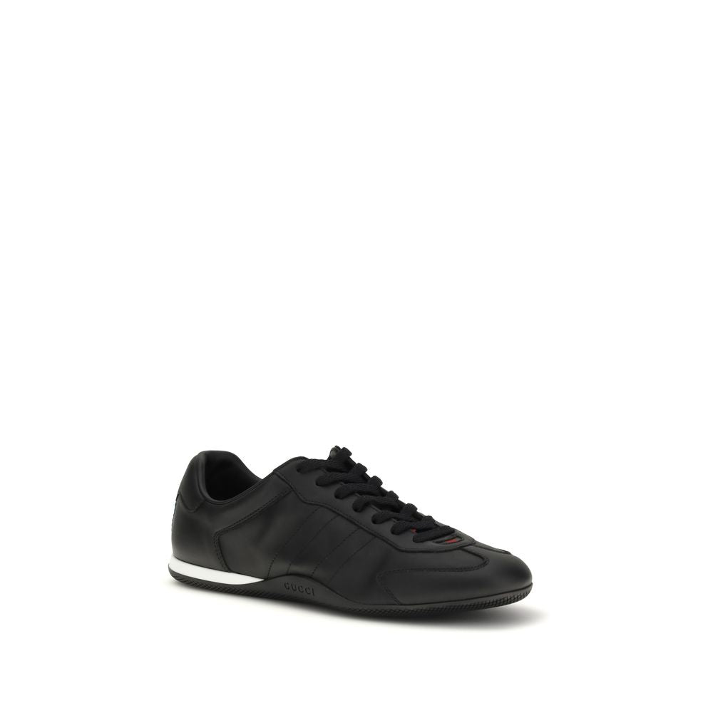 Gucci Schwarze Bos Taurus Kalbsleder Low-Top-Sneaker-2