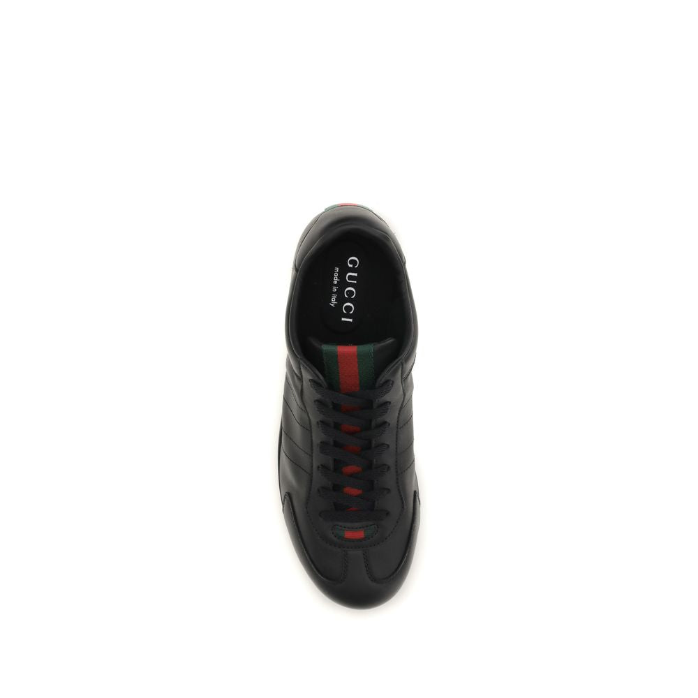Gucci Schwarze Bos Taurus Kalbsleder Low-Top-Sneaker-4