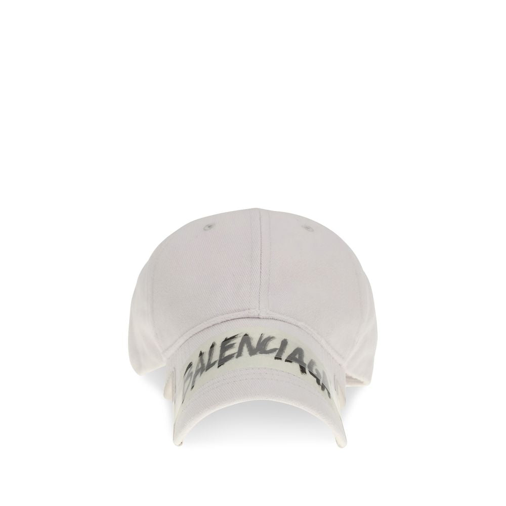 Balenciaga Weiße Baumwollkappe (Baseballkappe)-1