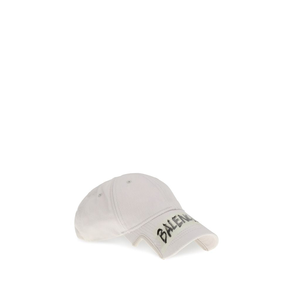 Balenciaga Weiße Baumwollkappe (Baseballkappe)-2