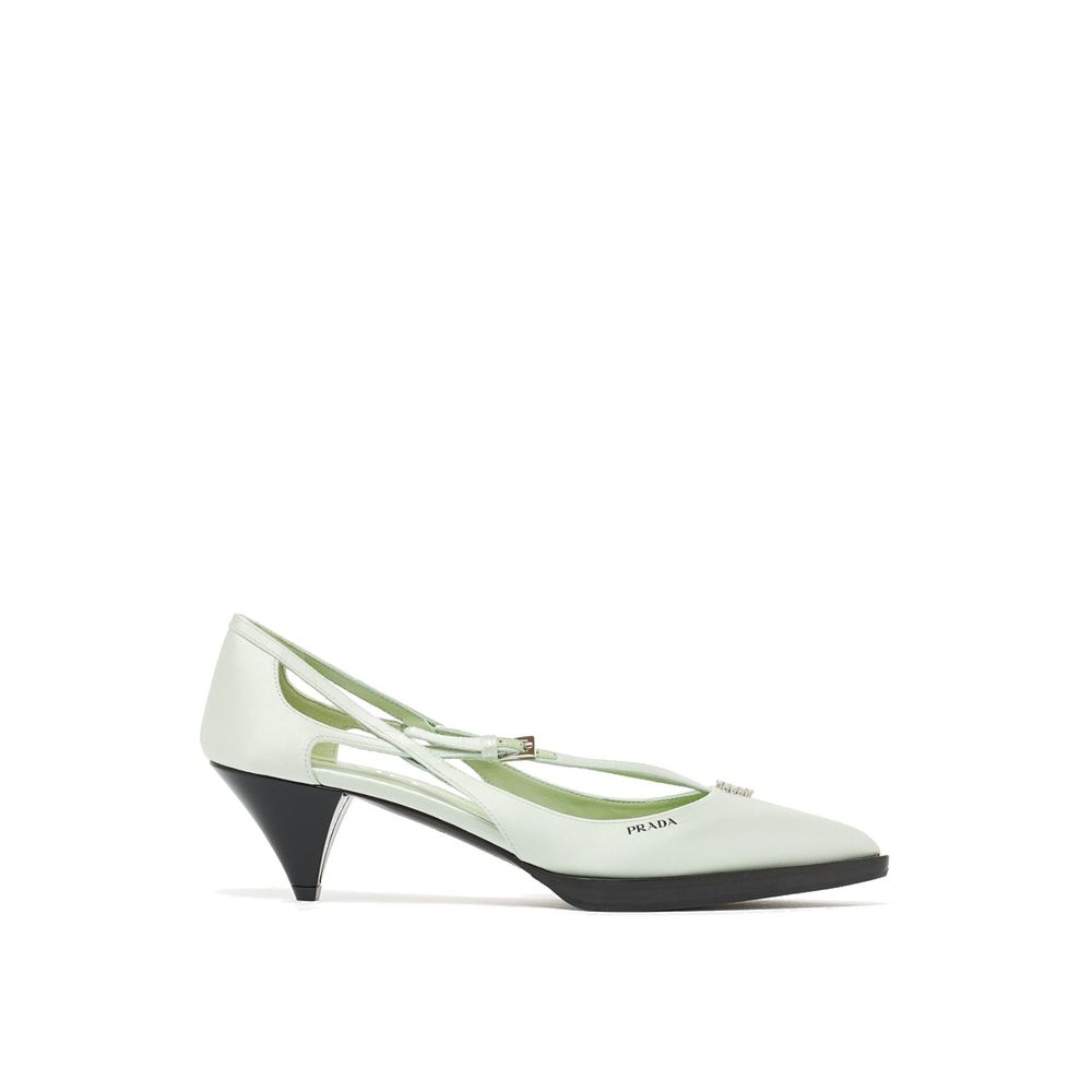 Prada Zweifarbige Pumps aus Seide mit mittelhohem Absatz-1