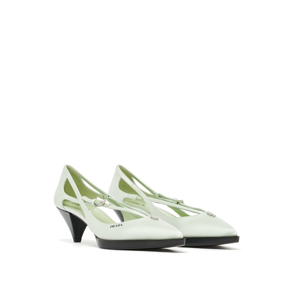 Prada Zweifarbige Pumps aus Seide mit mittelhohem Absatz-2