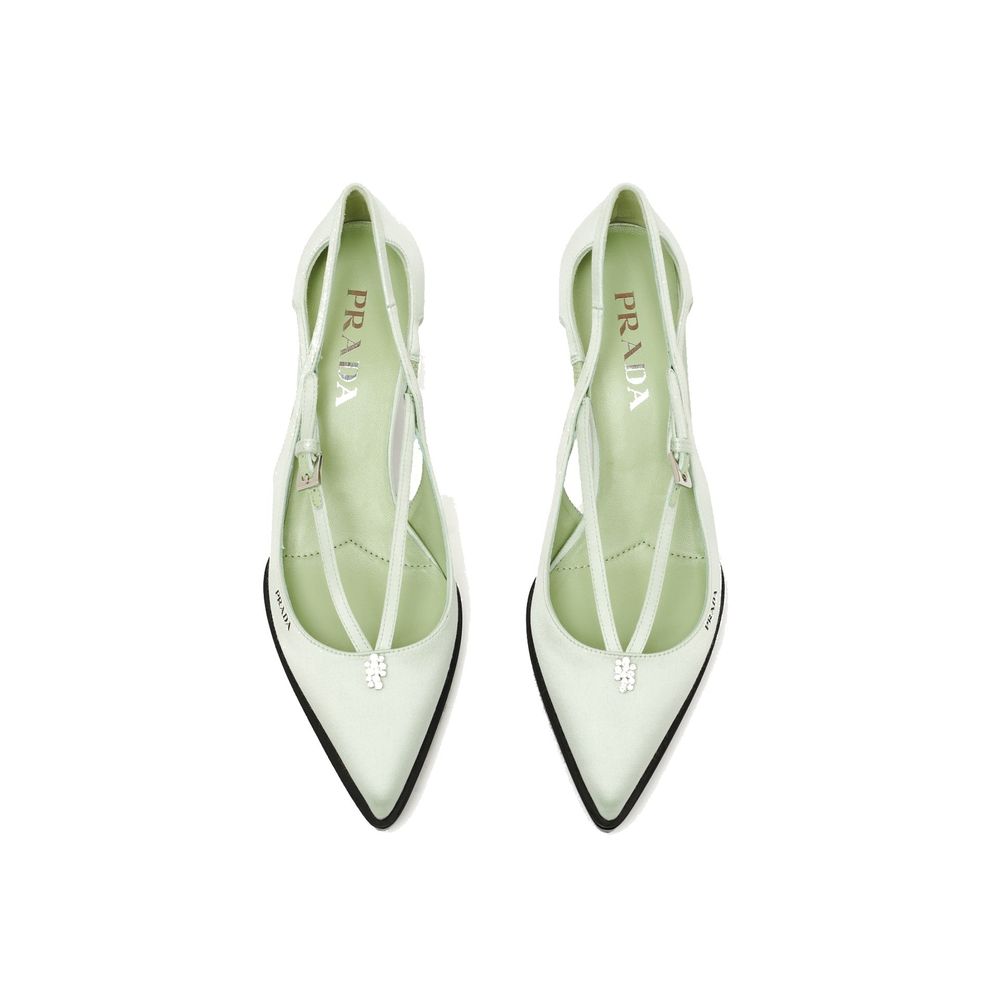 Prada Zweifarbige Pumps aus Seide mit mittelhohem Absatz-4