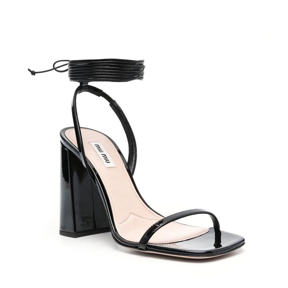 Miu Miu Black Calfskin Platform Sandals-2