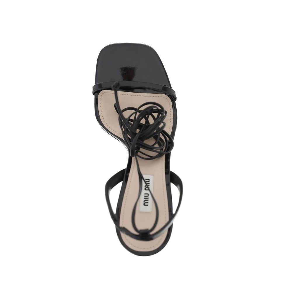 Miu Miu Black Calfskin Platform Sandals-4