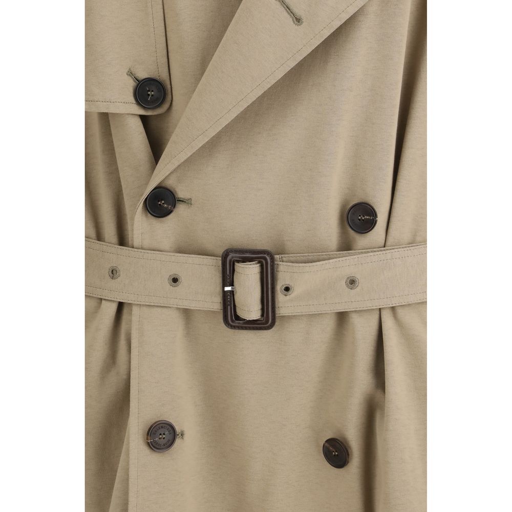 Balenciaga Beige Cotton Trench Coat-3