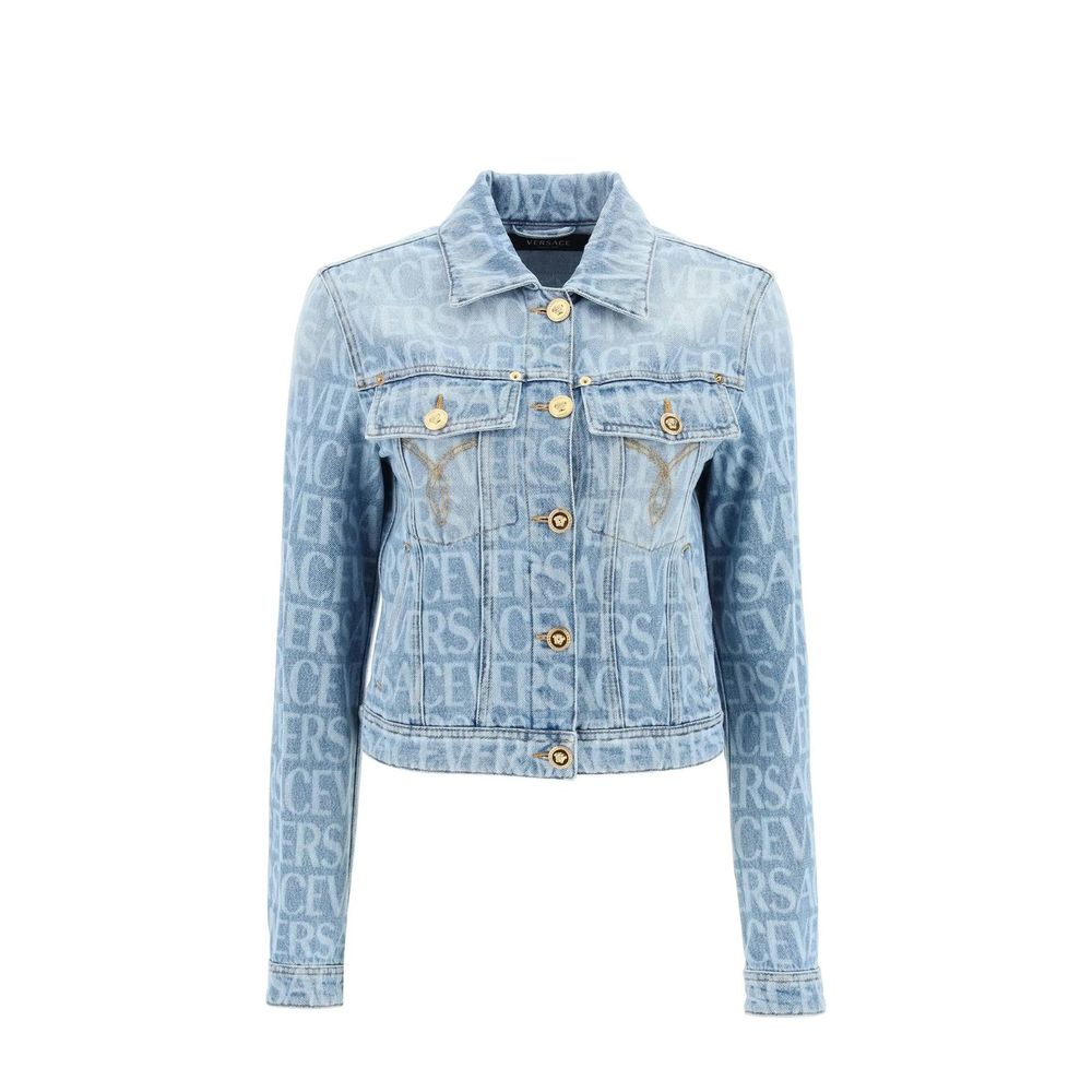 Versace Blaue Jeansjacke aus Baumwolle