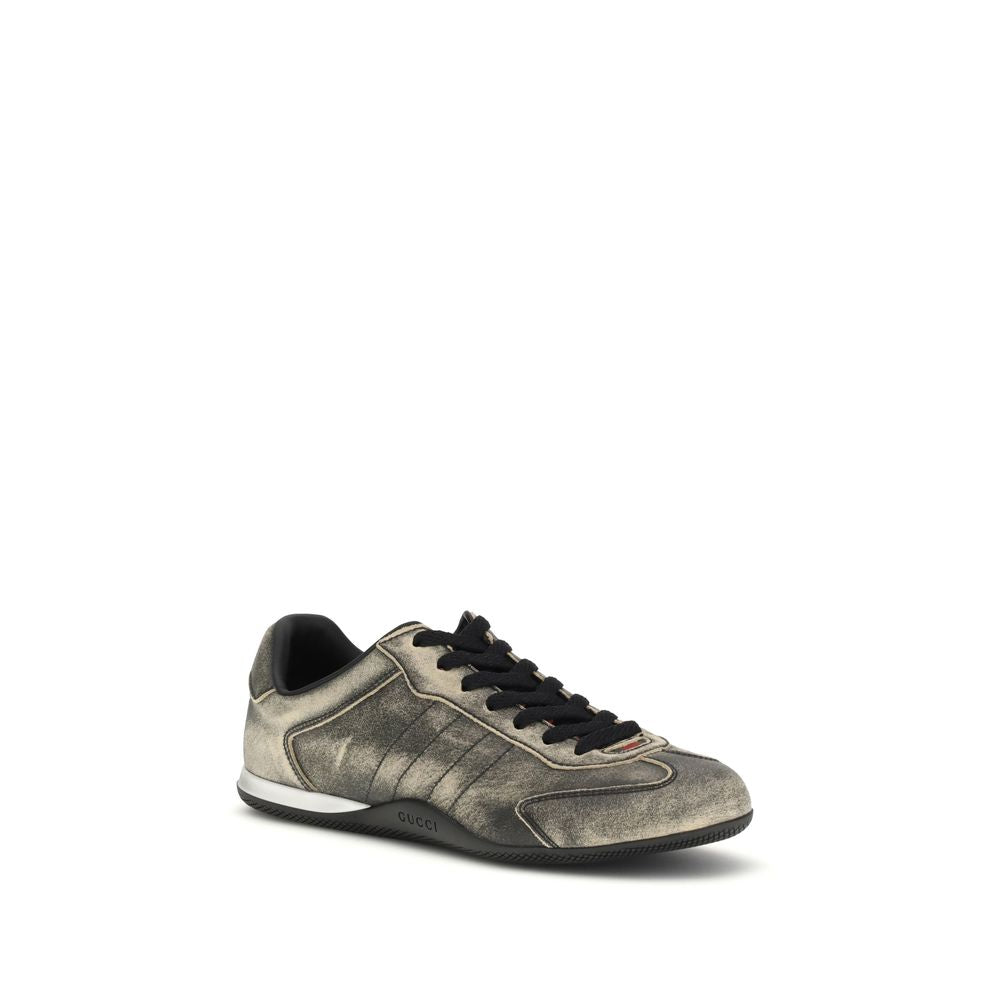 Gucci Schwarze Bos Taurus Kalbsleder Low-Top-Sneaker-2