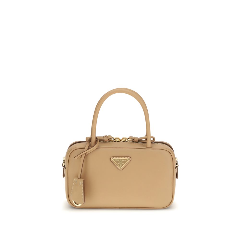 Prada Beige Calf Leather Bos Taurus Handbag-1
