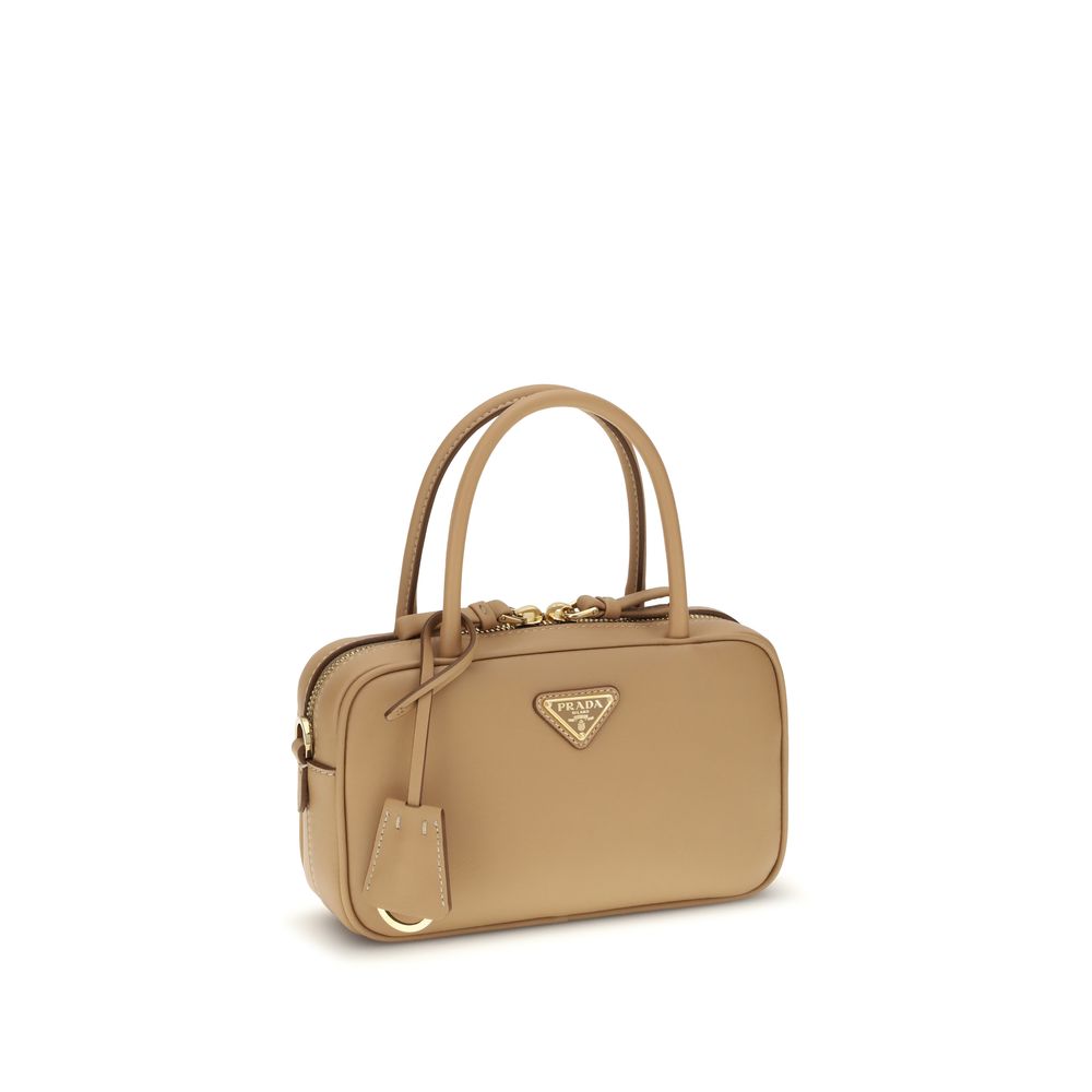 Prada Beige Calf Leather Bos Taurus Handbag-2