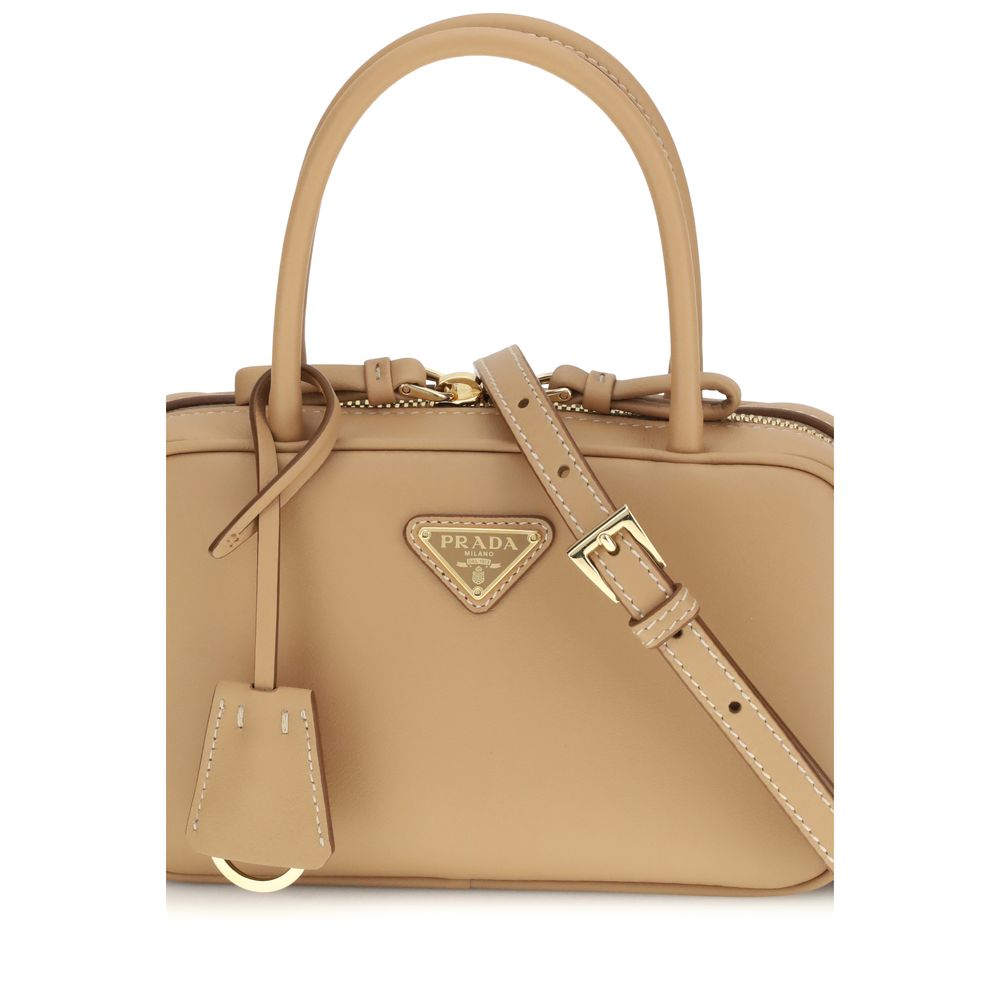 Prada Beige Calf Leather Bos Taurus Handbag-4