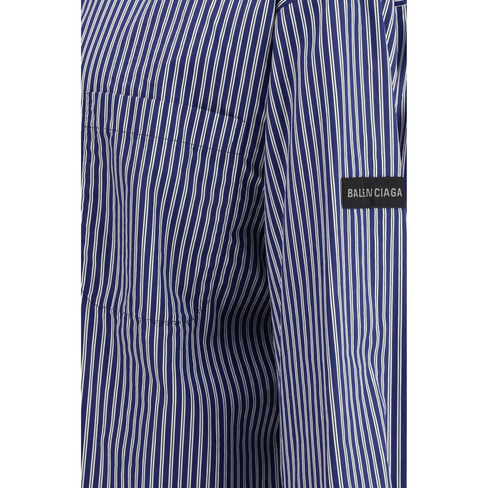 Balenciaga Blue Patterned Cotton Shirt-3