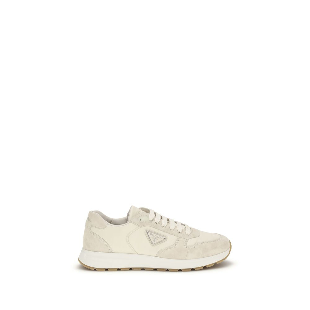 Prada Beige Nylon Low Top Sneakers-1