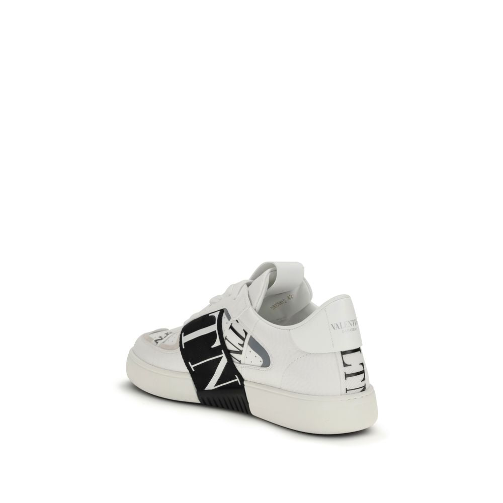 Valentino Garavani White Bos Taurus Calfskin Low-Top Sneakers-3